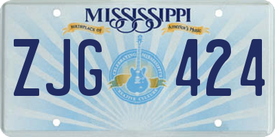 MS license plate ZJG424