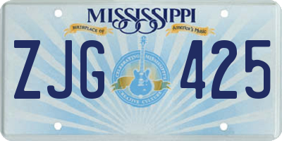 MS license plate ZJG425