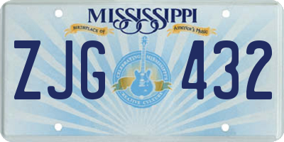 MS license plate ZJG432
