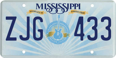 MS license plate ZJG433