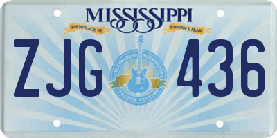 MS license plate ZJG436