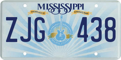 MS license plate ZJG438
