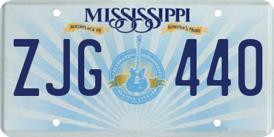 MS license plate ZJG440