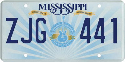 MS license plate ZJG441