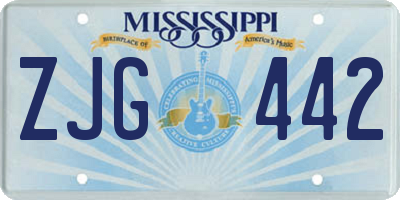 MS license plate ZJG442
