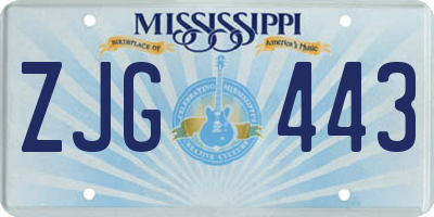 MS license plate ZJG443