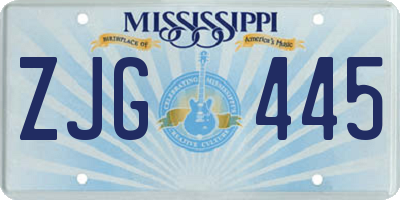 MS license plate ZJG445