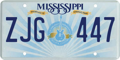 MS license plate ZJG447
