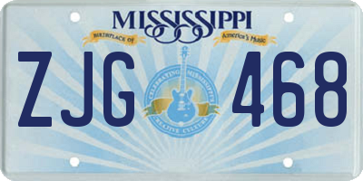 MS license plate ZJG468