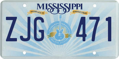 MS license plate ZJG471