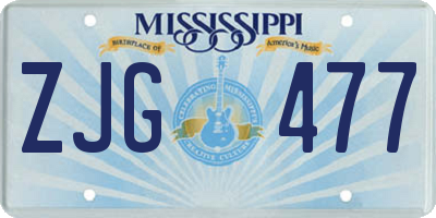 MS license plate ZJG477