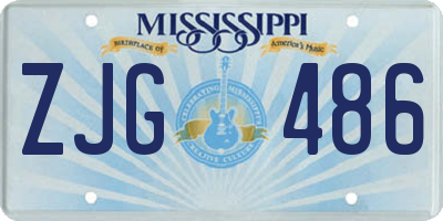 MS license plate ZJG486