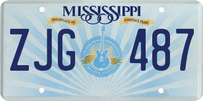 MS license plate ZJG487