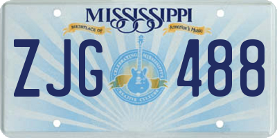 MS license plate ZJG488