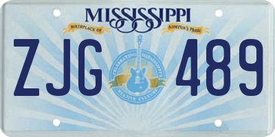 MS license plate ZJG489