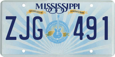 MS license plate ZJG491