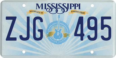 MS license plate ZJG495