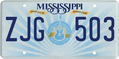 MS license plate ZJG503