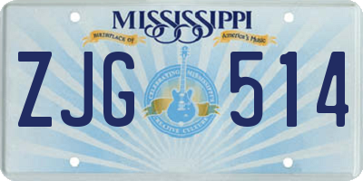 MS license plate ZJG514
