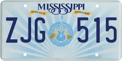 MS license plate ZJG515