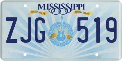MS license plate ZJG519