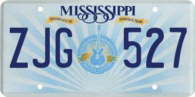 MS license plate ZJG527
