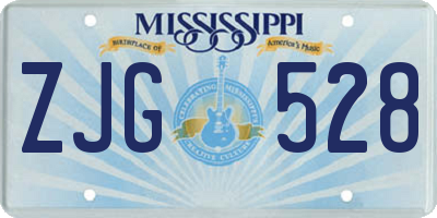 MS license plate ZJG528