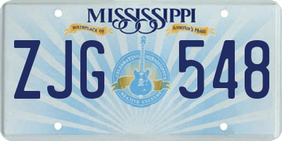 MS license plate ZJG548