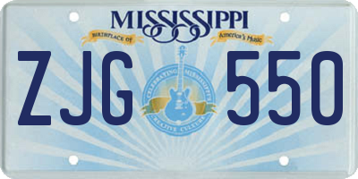 MS license plate ZJG550