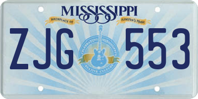 MS license plate ZJG553