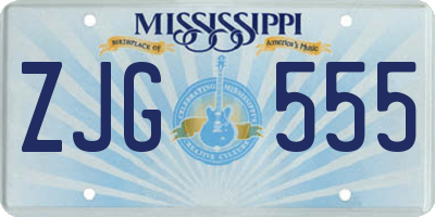 MS license plate ZJG555