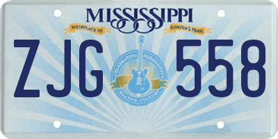 MS license plate ZJG558