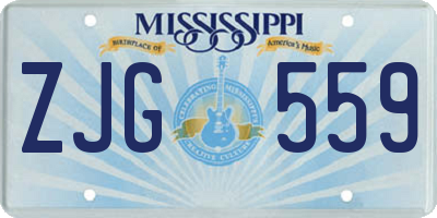 MS license plate ZJG559