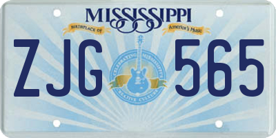 MS license plate ZJG565