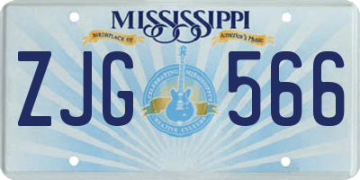 MS license plate ZJG566