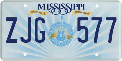 MS license plate ZJG577