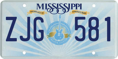 MS license plate ZJG581