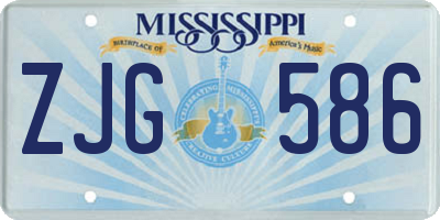 MS license plate ZJG586