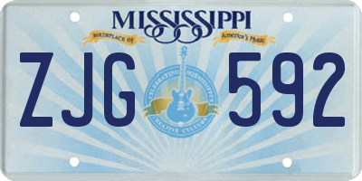 MS license plate ZJG592