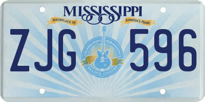 MS license plate ZJG596