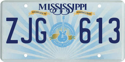 MS license plate ZJG613