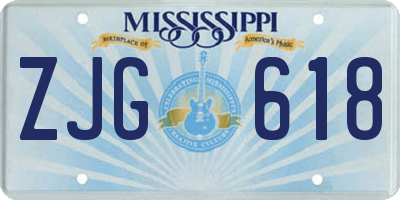 MS license plate ZJG618