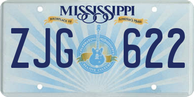 MS license plate ZJG622