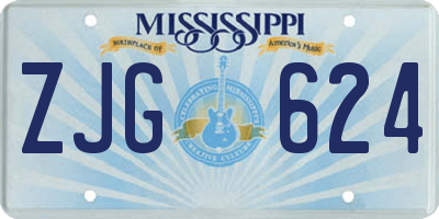 MS license plate ZJG624