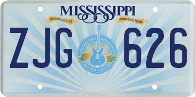 MS license plate ZJG626