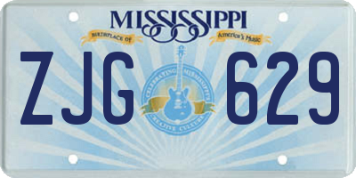MS license plate ZJG629