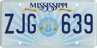 MS license plate ZJG639