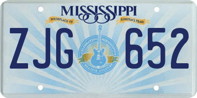 MS license plate ZJG652