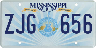 MS license plate ZJG656