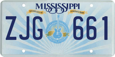 MS license plate ZJG661